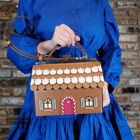 NWT AUTHENTIC Kate Spade Holiday Gingerbread House Novelty Crossbody Handbag BAG - Picture 4 of 8